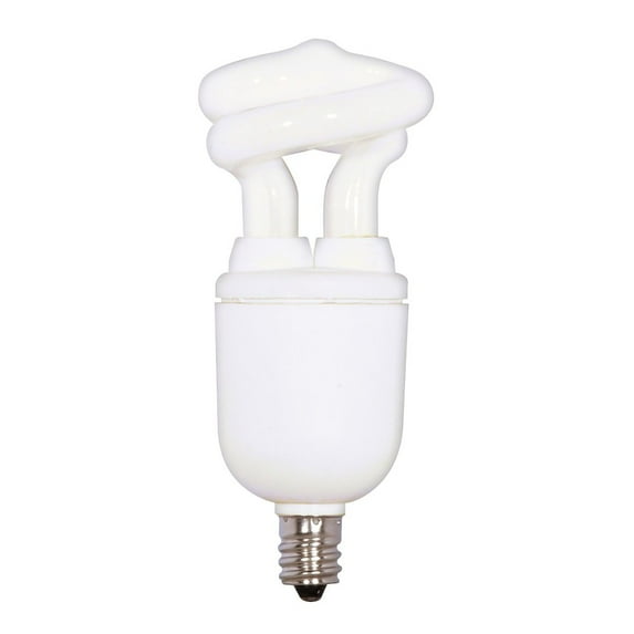 Satco S7266 - 5 watt; Mini Spiral Compact Fluorescent; 5000K; 82 CRI; Candelabra base; 120 volts