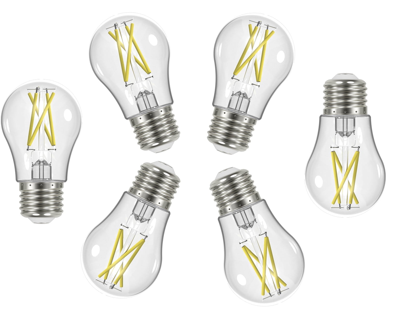 Satco S12403 A15 LED Filament Light Bulbs 5W 120V 5000K 90+ CRI E26 Medium Base Dimmable WET Location (6 Pack)