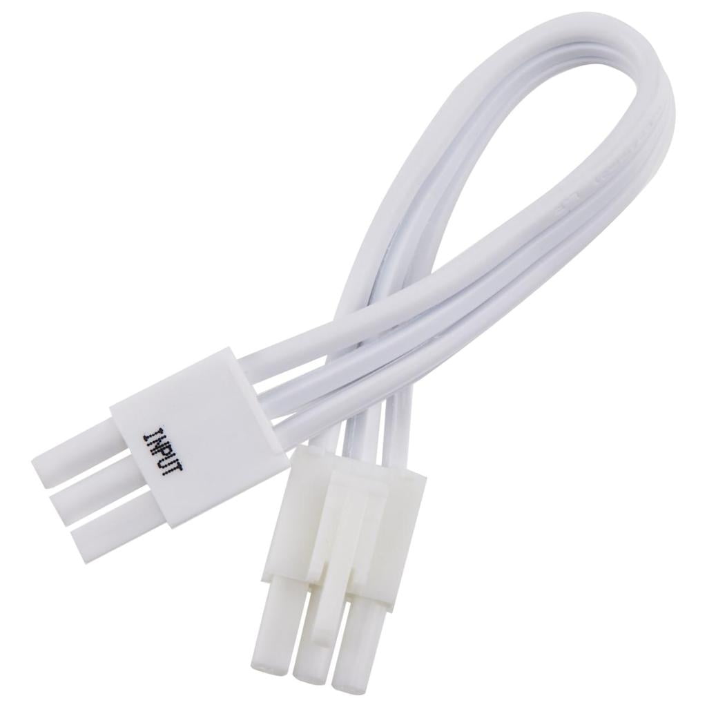 6-Inch White Under Cabinet Linkable Cable with Mounting Clips