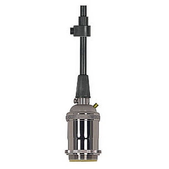 Satco 660W 250V E26 Keyless Polished Nickel Lampholder with 10ft Black Cord