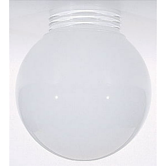 Satco 6in Opal Ball Glass Globe Shade Inside Sprayed White Screw Fitter 3-11/64in