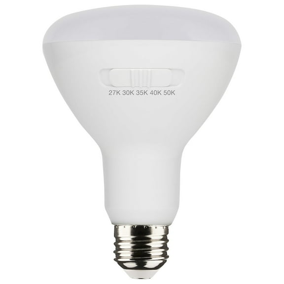 Satco 8.5 Watt BR30 LED - Medium Base - CCT Selectable - White Finish - 90 CRI