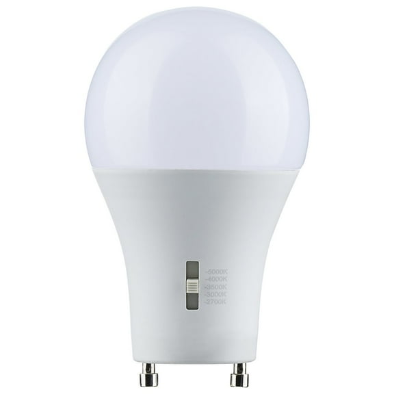 Satco 8.8 Watt A19 LED - Bi Pin GU24 Base - CCT Selectable - 120 Volt - White Finish