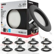 Satco (8 Pack) Led Color Selectable Downlight Retrofits, Part Number S11835, 9 Watt; 5 Inch - 6 Inch; Cct Selectable; 120 Volts; Dimmable; Black Finish for Industrial and Commercial Use