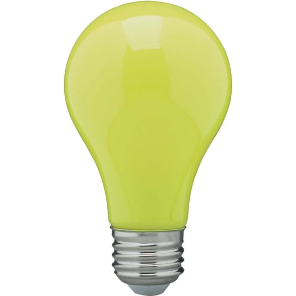 Satco 8 Watt A19 LED - Ceramic Yellow - Medium base - 360 deg. Beam Angle - 120 Volt