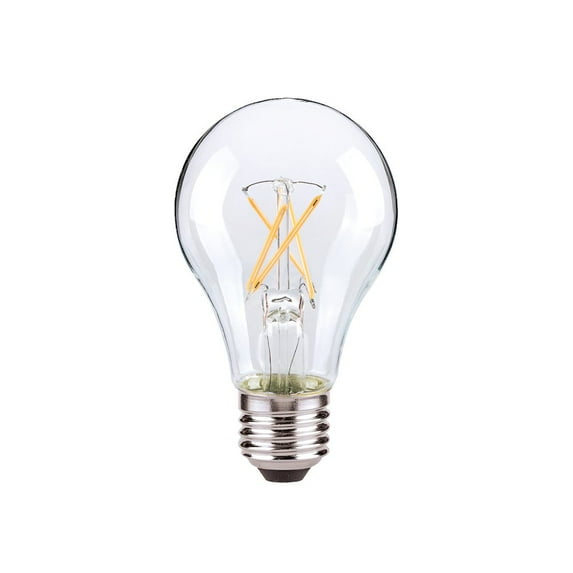 Satco 8 Watt A19 LED - Clear - Medium base - 2700K - 800 Lumens - 120 Volt - Carded