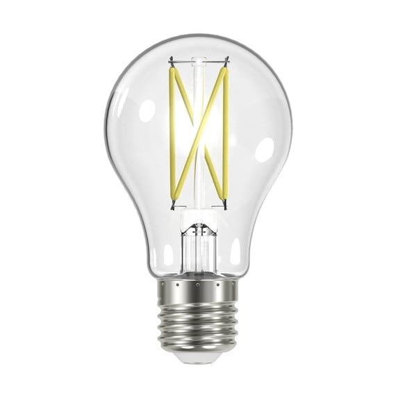 Satco 8w LED Bulb A19 Clear Finish 3000K 90 CRI 120 Volt - 60w-equiv