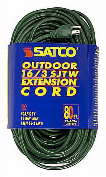 Satco 80 FT Green Outdoor Light Duty Extension Cord