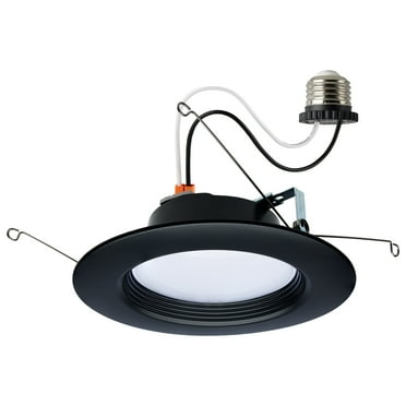 Satco 9 Watt LED Downlight Retrofit 5-6 Inch CCT Selectable 120 Volts Black Finish