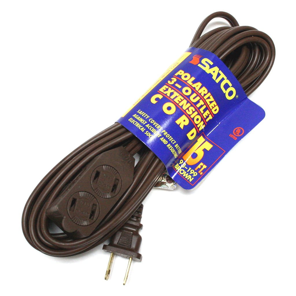 Satco 93199 15' Brown Extension Cord