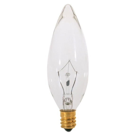 Satco A3620 BA9.5 Incandescent Light Bulbs 15W 2700K E12 Candelabra Base Dimmable (25 Pack)