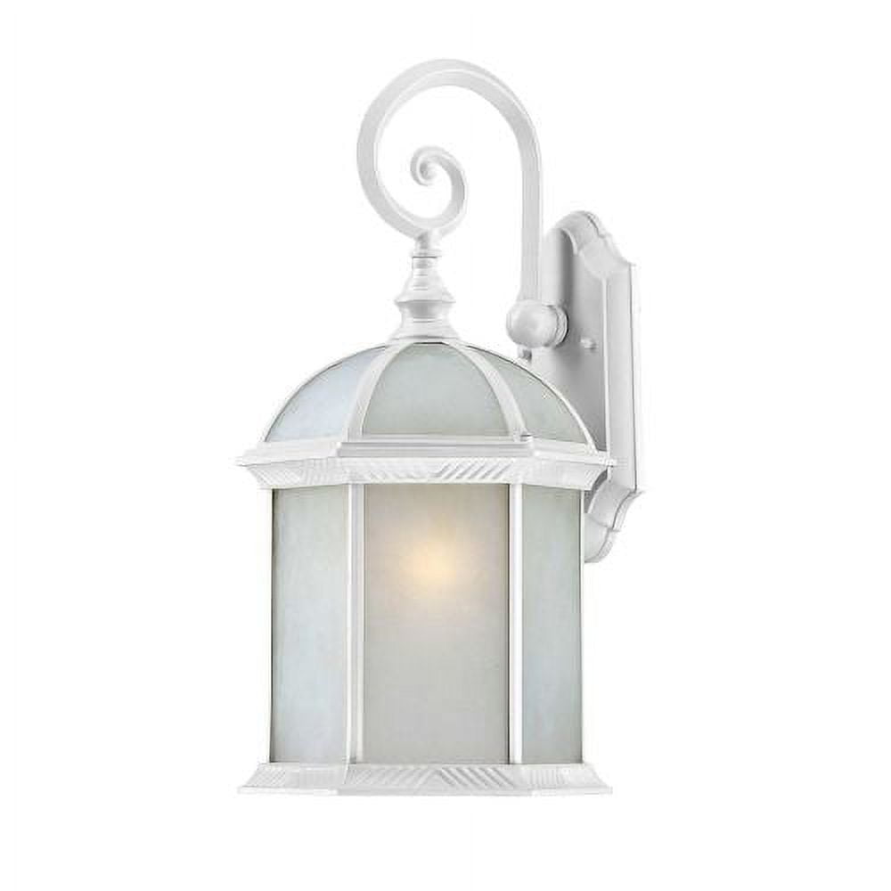 Nuvo Lighting 60/4987 Boxwood Energy Saving One Light Large Wall Lantern/Arm Down Bulb Included Frosted Glass White Outdoor Fixture
