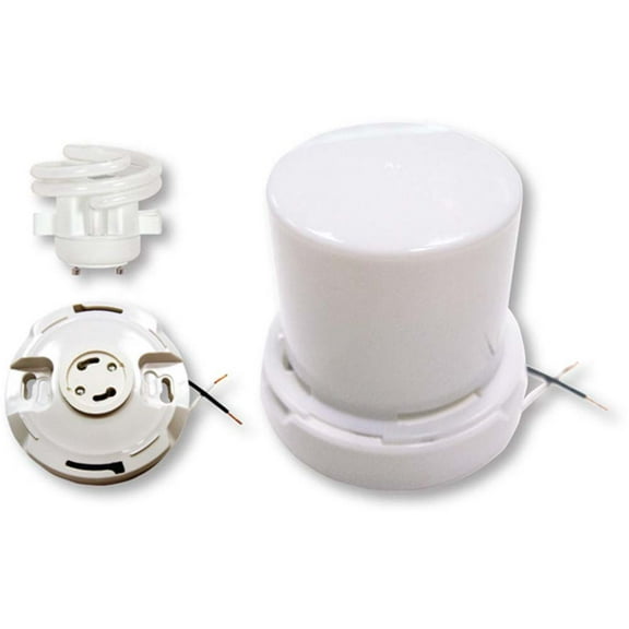 GU24 Base Squat keyless fluorescent ceiling fixture with twist-on Lexan lens