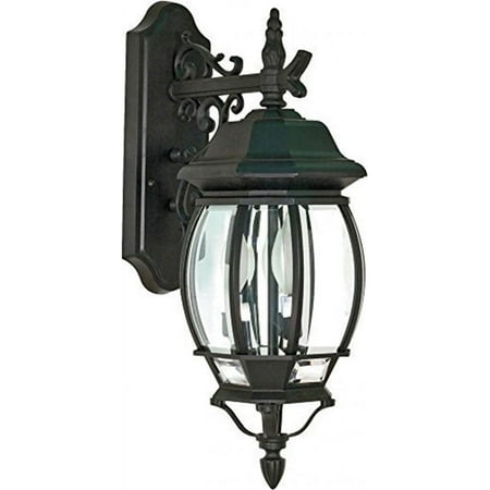Satco Central Park Textured Black Transitional Outdoor w/ 3 Light 60W