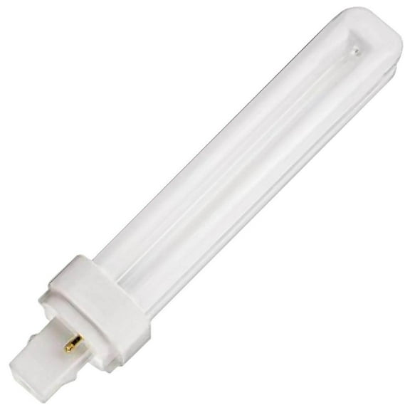 Satco Hygrade Dual Tube Compact Fluorescent Lamp, T4, 26 Watts, 2700K, 82 Cri, G24D-3 Base