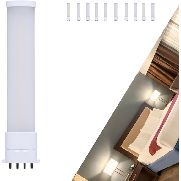 Satco LED PL Lamp 5.5W 2GX7 Base 13W CFL Equivalent CCT Selectable 2700K4000K Ballast Bypass Non-Dimmable 120-277V Frost Finish Part S11556 (10 Pack)