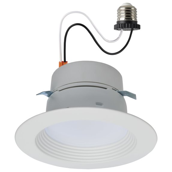 Satco Lighting S18800 Nuvo 4" Medium (E26) Baffle Recessed Trim And New Construction,