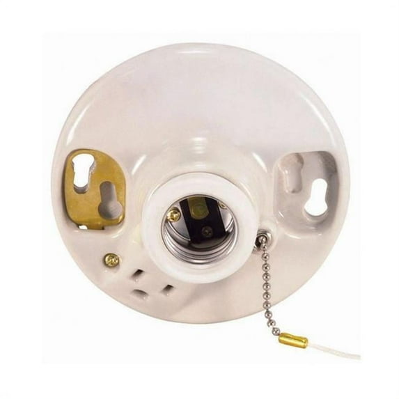 Satco 90-444 Ceiling Receptacle On-Off Pull Chain W/Grounded ...