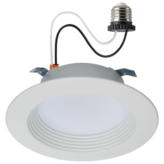 Satco 4" LED Recessed Baffle Trim Light - Dimmable, Wet Rated - White