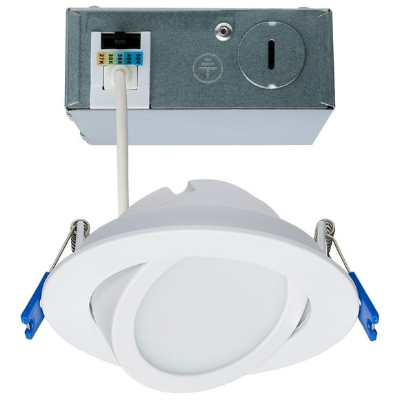 Satco 11W 4" Directional Low-Profile Downlight CCT Selectable 120V White Finish