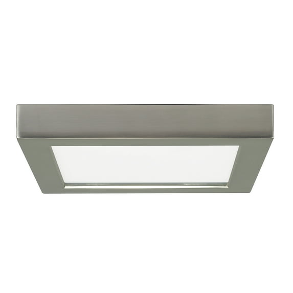 13.5w 7-in Flush Mount LED Fixture 2700K Square Shape Brushed Nickel Finish 120v