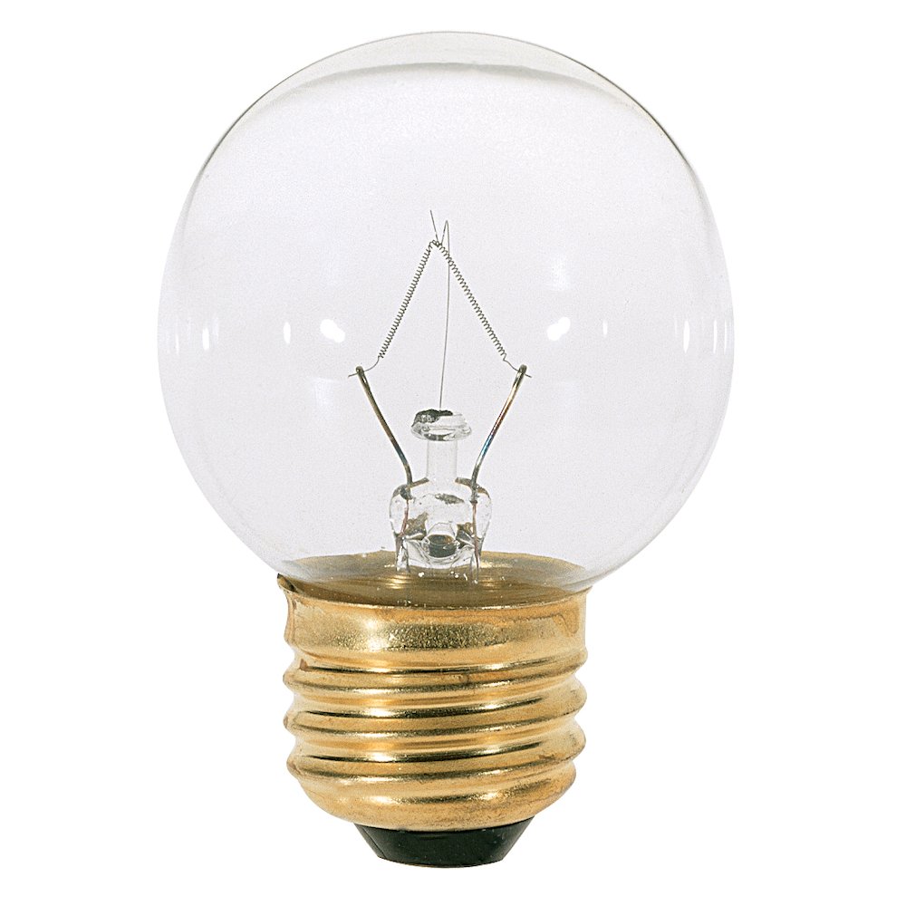 Satco 25 Watt G16 1/2 Incandescent - Clear - 1500 Average rated hours ...