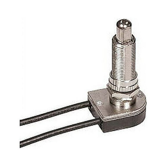 Satco On-Off Metal Push Switch Metal Bushing Single Circuit Rated 6A-125V 3A-250V Nickel