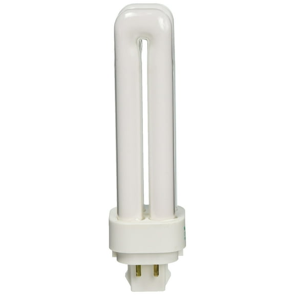 Satco Pl Type Compact Fluorescent Lamp, T4, Dual Tube, 13 Watts, 3500K, 82 Cri, G24Q-1 Base