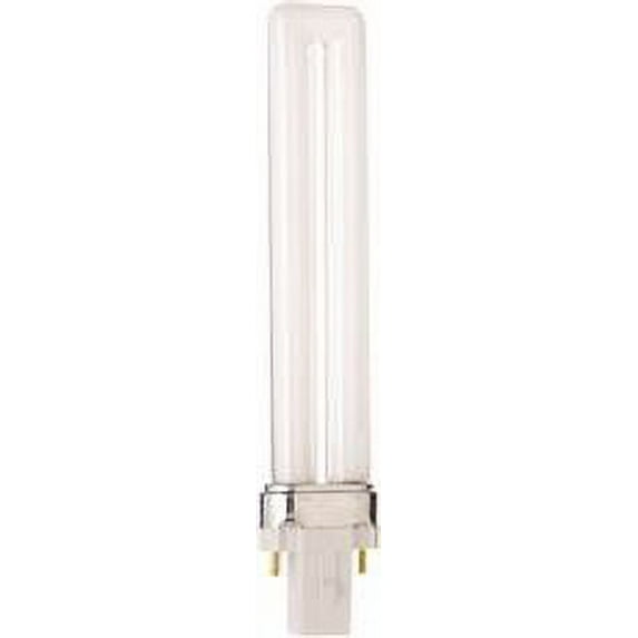 Satco Pl Type Compact Fluorescent Lamp, T4, Dual Tube, 9 Watts, 3500K, 82 Cri, G23 Base
