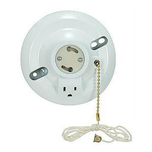 Satco Pull Chain w/Outlet GU24 CFL Receptacle