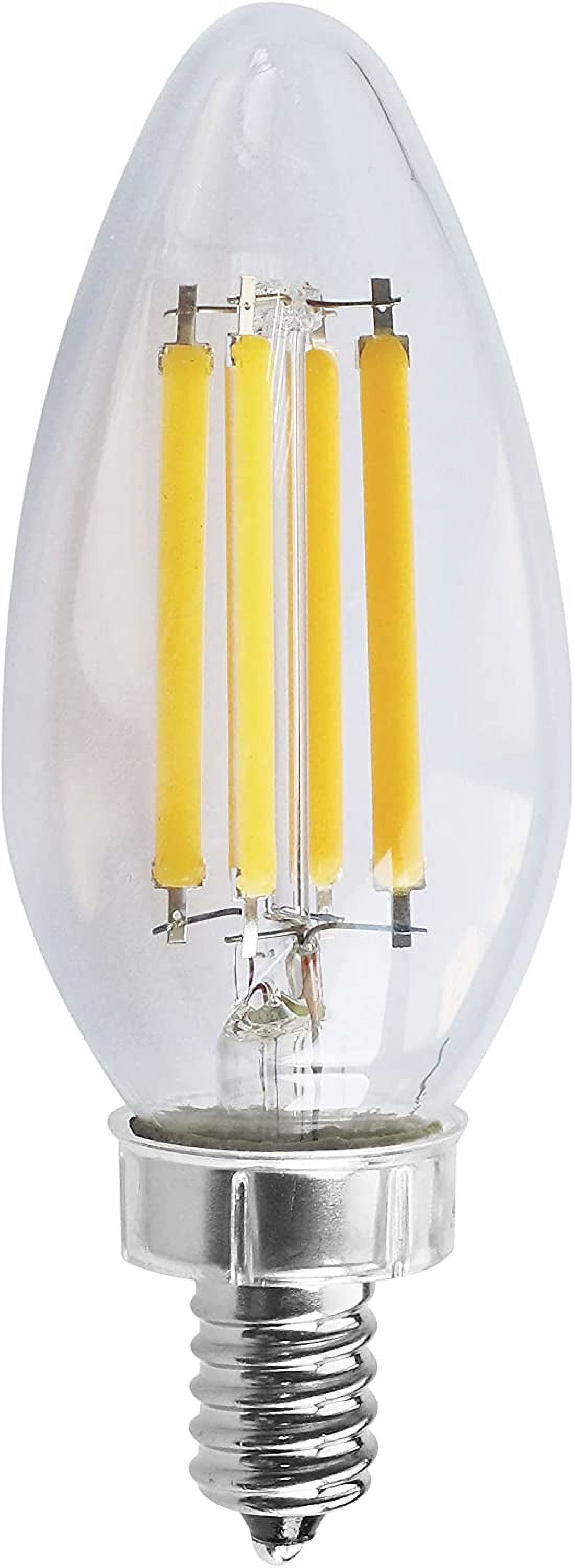 Satco S11383 C11 LED Filament Candle Light Bulbs 8W 120V 2700K Warm White Light E12 Candelabra Base Dimmable (6 Pack)