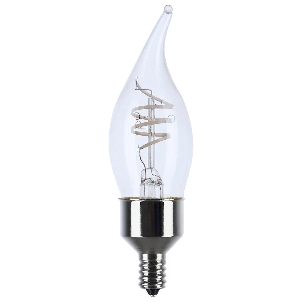 Satco S11526 CA11 LED Light Bulbs 4W 120V 2700K E12 Candelabra Base Dimmable (6 Pack)