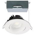 thumbnail image 1 of Satco S11624R1 3.5-Inch Low-Profile LED Gimbaled Directional Architectural Downlight, CCT Selectable 2700K/3000K/ 3500K/4000K/5000K, 3.5 Inches, White, 1 of 1
