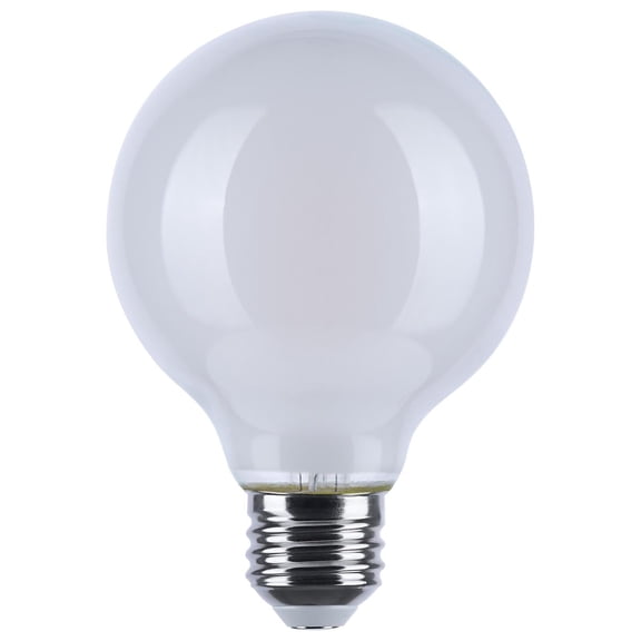 Satco S12153 LED G25 Light Bulb 8W 120V Warm Dimming 3000K-2000K 800 Lumen White Finish E26 Medium Base (6 Pack)