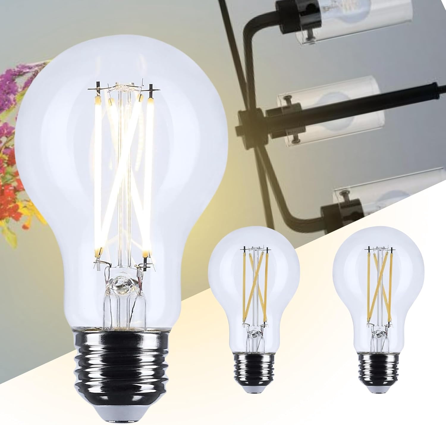 Satco S12470 LED A19 Light Bulbs 12.5W 120V 3500K High Lumen E26 Medium Base Dimmable (6 Pack)