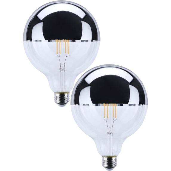 Satco LED G40 Globe Bulb 8W 100W Equivalent 2700K Warm White 90+ CRI Silver Crown Medium Base 120V Dimmable – Part S12545 (6 Pack)