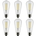 thumbnail image 1 of Satco S21364 - 8 Watt ST19 LED Clear Bulbs -  Medium base - 3000K - 120 Volt (6 Pack), 1 of 9