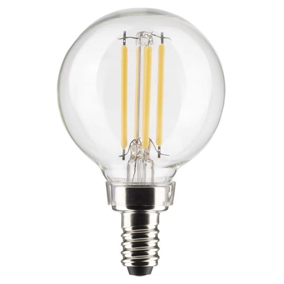 Satco LED G16.5 Decorative Globe Candelabra Base - 4W 350 Lumens 2700K - 2 Pack