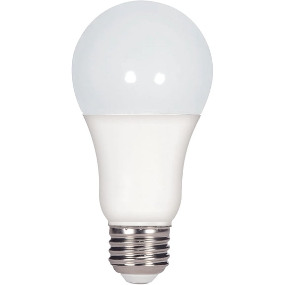 Satco 15 Watt A19 LED Light Bulbs, 4000K Cool White, 1600 Lumens, 120V, Frosted, E26 Medium Base, Dimmable, 6 Pack