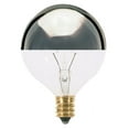 thumbnail image 1 of Satco S3244 - 25 watt G16 1/2 Incandescent; Silver Crown; 1500 average rated hours; 232 lumens; Candelabra base; 120 volts, 1 of 4