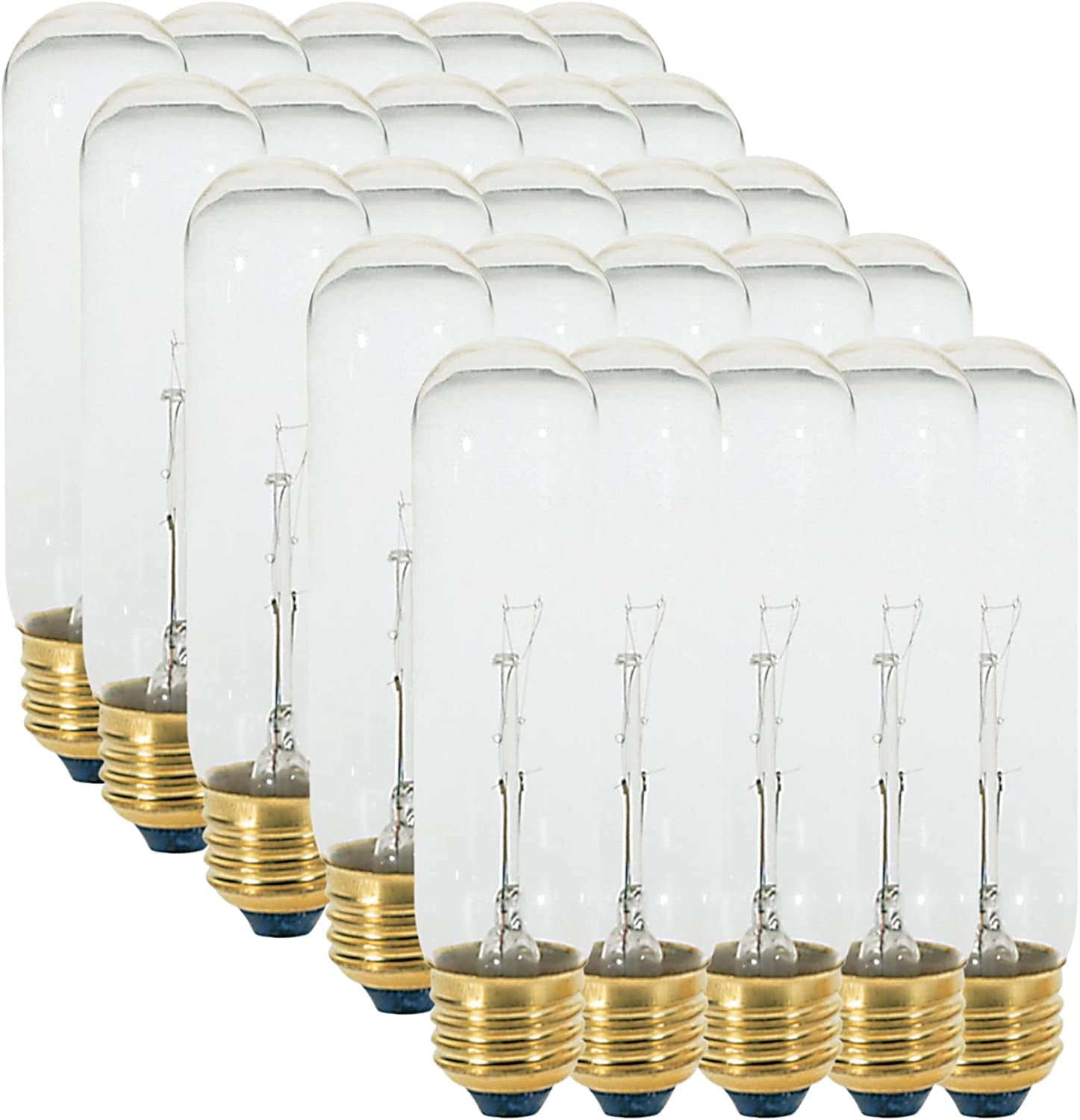 Satco S3252 T10 Incandescent Light Bulbs 40W 120V 2700K E26 Medium Base Dimmable (25 Pack)