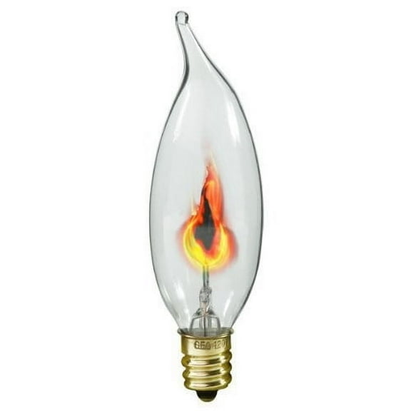 Satco S3656 - 3 watt CA8 Incandescent; Clear; 1000 average rated hours; Candelabra base; 120 volts