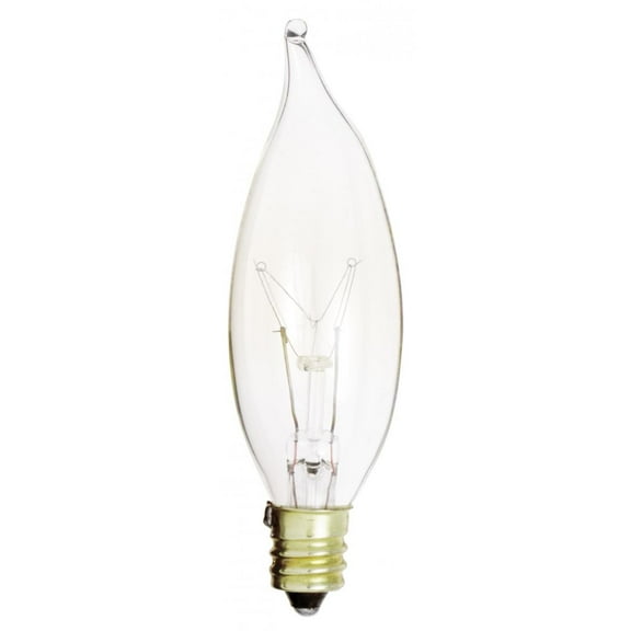 Satco S3773 CA8 Incandescent Turn-Tip Candle Light Bulbs 15W 120V 2700K E12 Candelabra Base Dimmable (20 Bulbs)