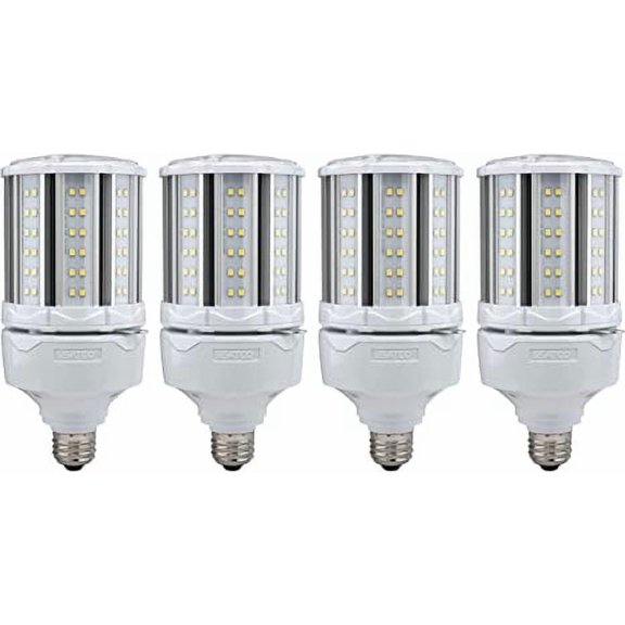 Satco S39392 Hi-Pro High Lumen LED Corncob Lamp HID-Replacement 100-277V 5000K 36 Watt E26 Base 4 Pack