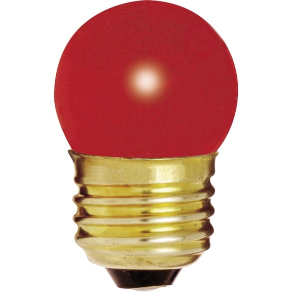 Satco S4511 120V 1/Card Medium Base 7.5-Watt S11 Incandescent Lamp, Ceramic Red