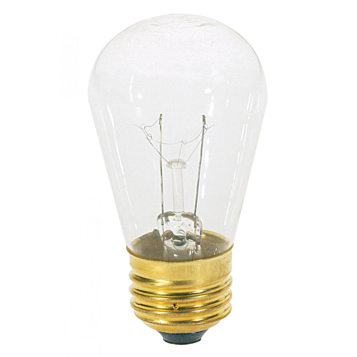 Satco S4565 Incandescent S14 Light Bulbs 11W max 130V 2700K Warm White Light E26 Medium Base Dimmable (10 Pack)