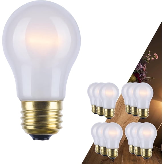 Satco S4881 A15 Shatter-Resistant Appliance Bulb 40W Frosted 2700K E26 Medium Base Dimmable 12 Pack