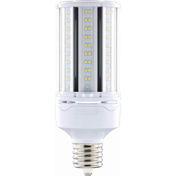Satco S49394 Hi-Pro High Lumen LED Corncob Light Bulb, HID Replacement, 54 Watts, 5000K White, 7452 Lumen, 120-277V, Damp Location, Non-Dimmable