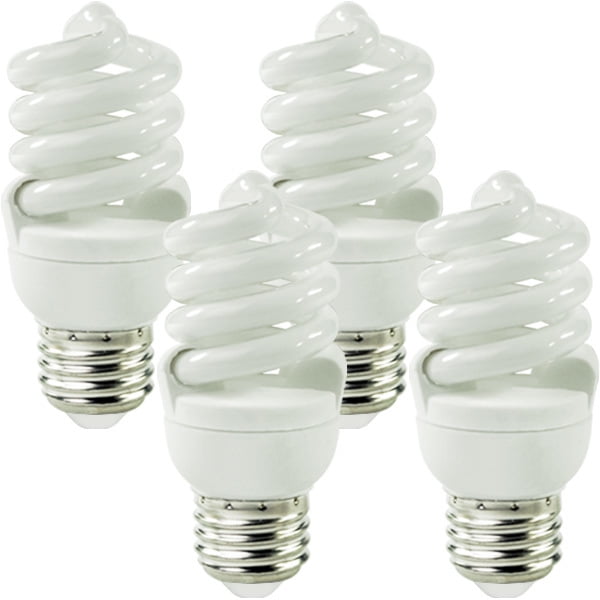 Satco S6237 - 13 Watt - T2 CFL - 60W Equal - 5000K Full Spectrum - 900 Lumens - 4 Pack