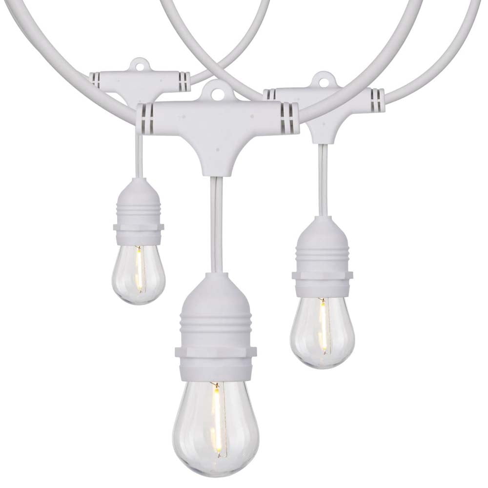 24-ft 12w 120v White Cord LED String Light - Includes 2200K 12-S14 ...